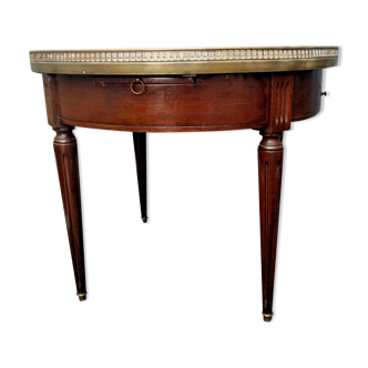 Table basse bouillotte plateau marbre style louis xvi ancienne