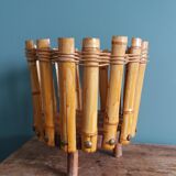 Cache pot porte plante tripode en bambou