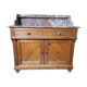 Bathroom cabinet in fir and marble