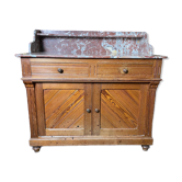 Meuble de toilette en sapin et marbre