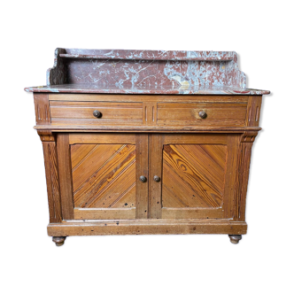 Bathroom cabinet in fir and marble