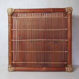 Bamboo rattan square coffee table