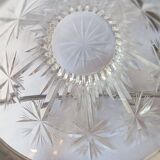 Cut crystal ice bucket, silver-plated metal, marked, cooler service.