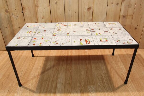 Table basse de Roger Capron des années 60