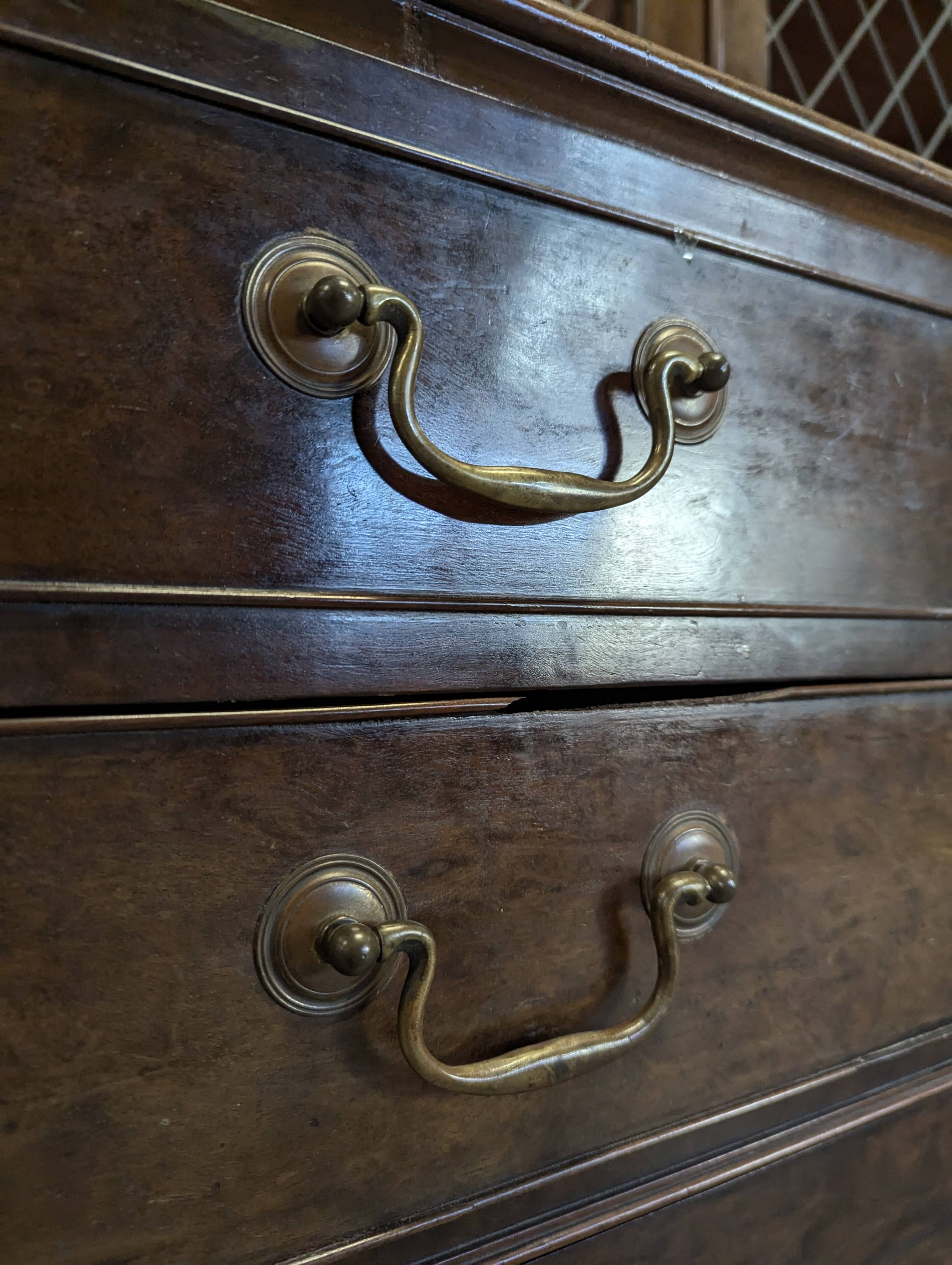 English mahogany writing desk bookcase