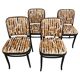 Set of 4 curved wood dining chairs by Josef Hoffmann for Mundus.