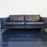 Black leather sofa from Denmark
