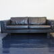 Black leather sofa from Denmark
