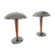 Pair of mushroom lamps ocean liner 1980