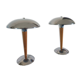 Pair of mushroom lamps ocean liner 1980