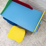 Multicolored children's desk and stool