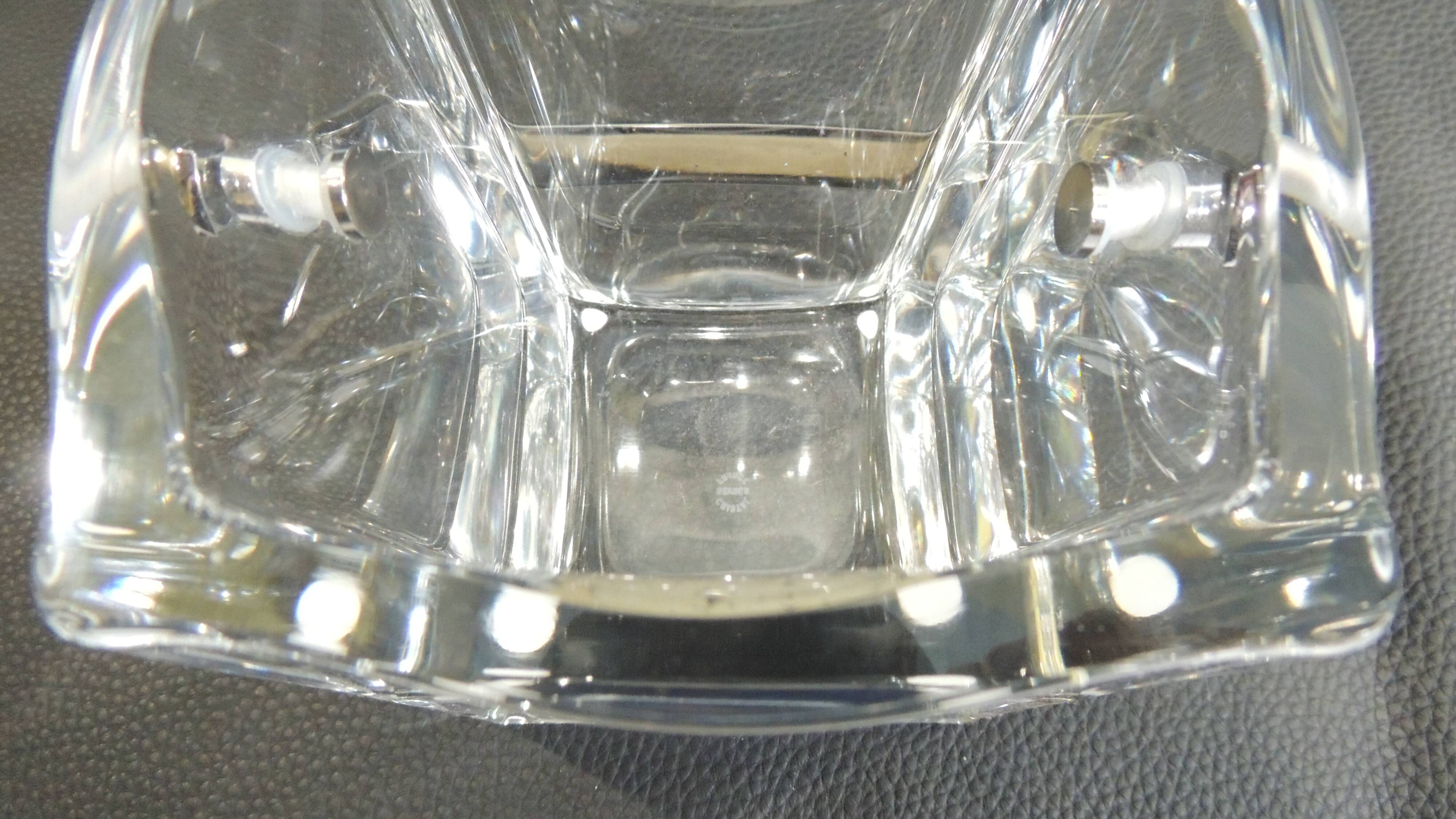 Crystal ice bucket from Sèvres, signed, vintage French design, ice bucket.