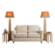 Abat-jour rectangulaire orange et kaki