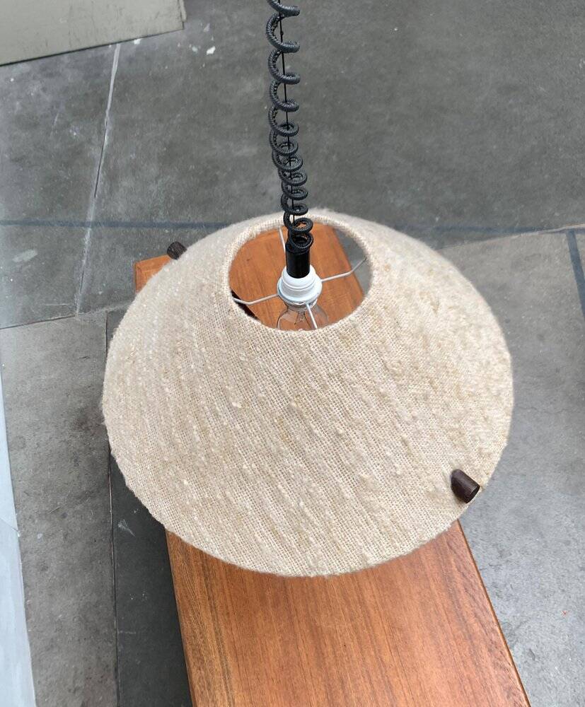 Wood and wool suspension from the mid-century, 1960s.