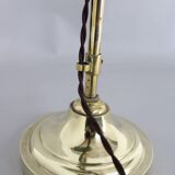 1930s Art Deco Brass  Banker Table Lamp, Czechoslovakia