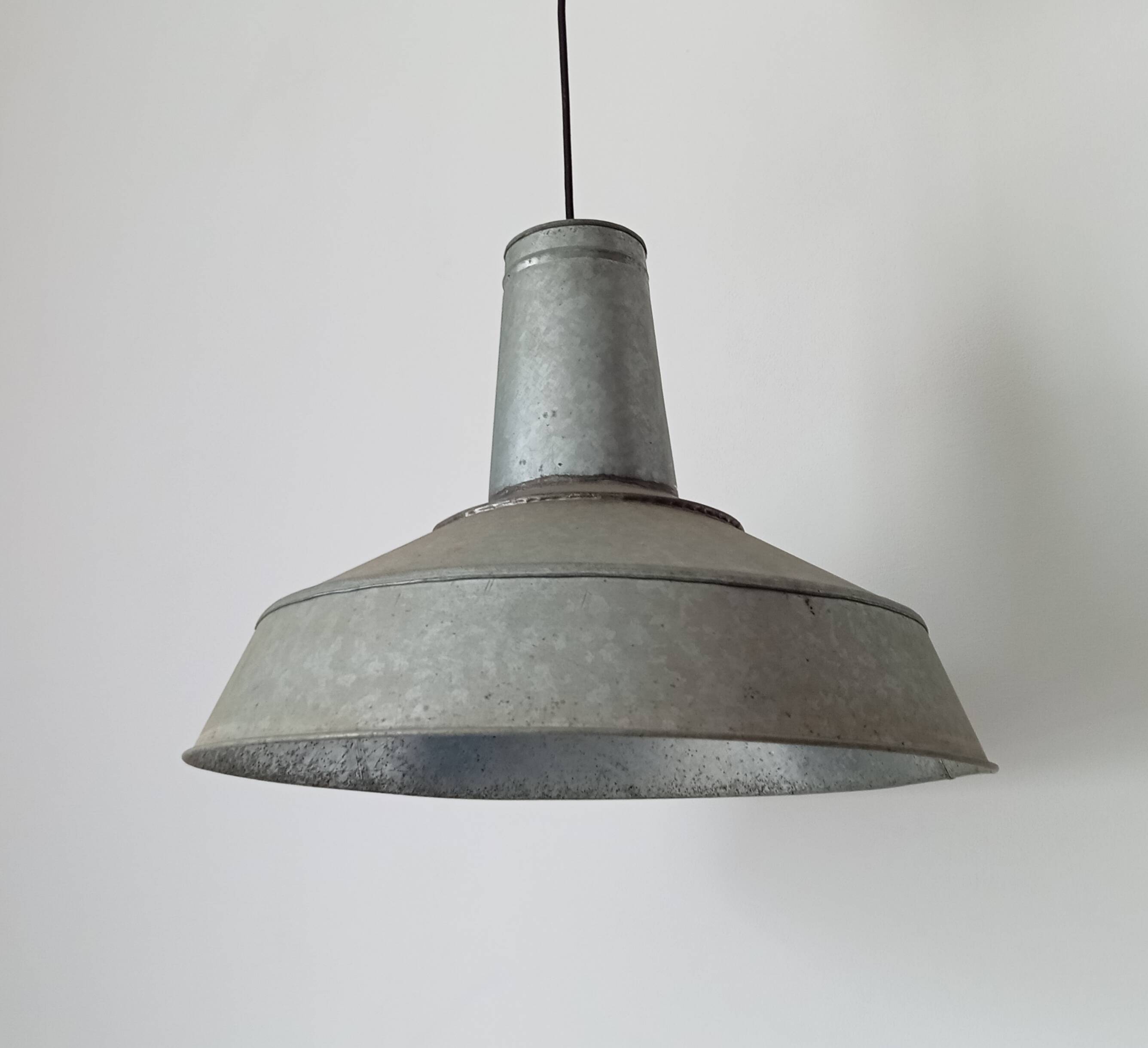 Old zinc garage pendant light