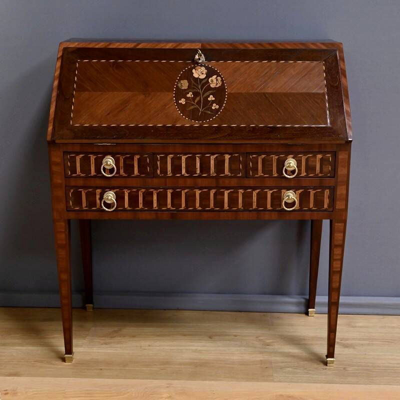 Rosewood and Mahogany Sloping Desk, Louis XVI Style – Mid-19th Century
