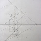 Old drawing - study of geometry - Ecole Royale Polytechnique 1824