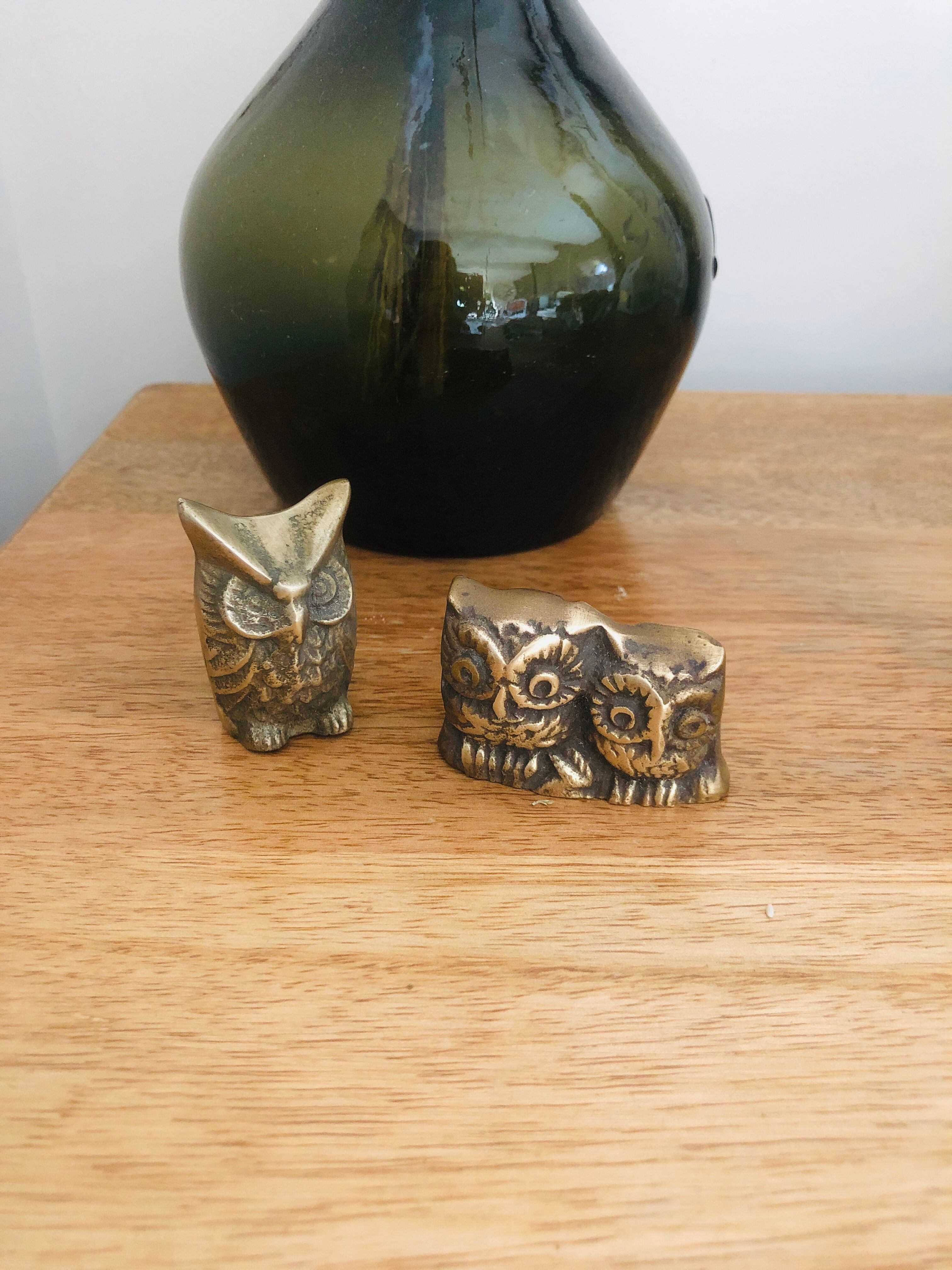 Brass owl lot