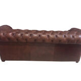 Chesterfield style sofa in vintage brown leather