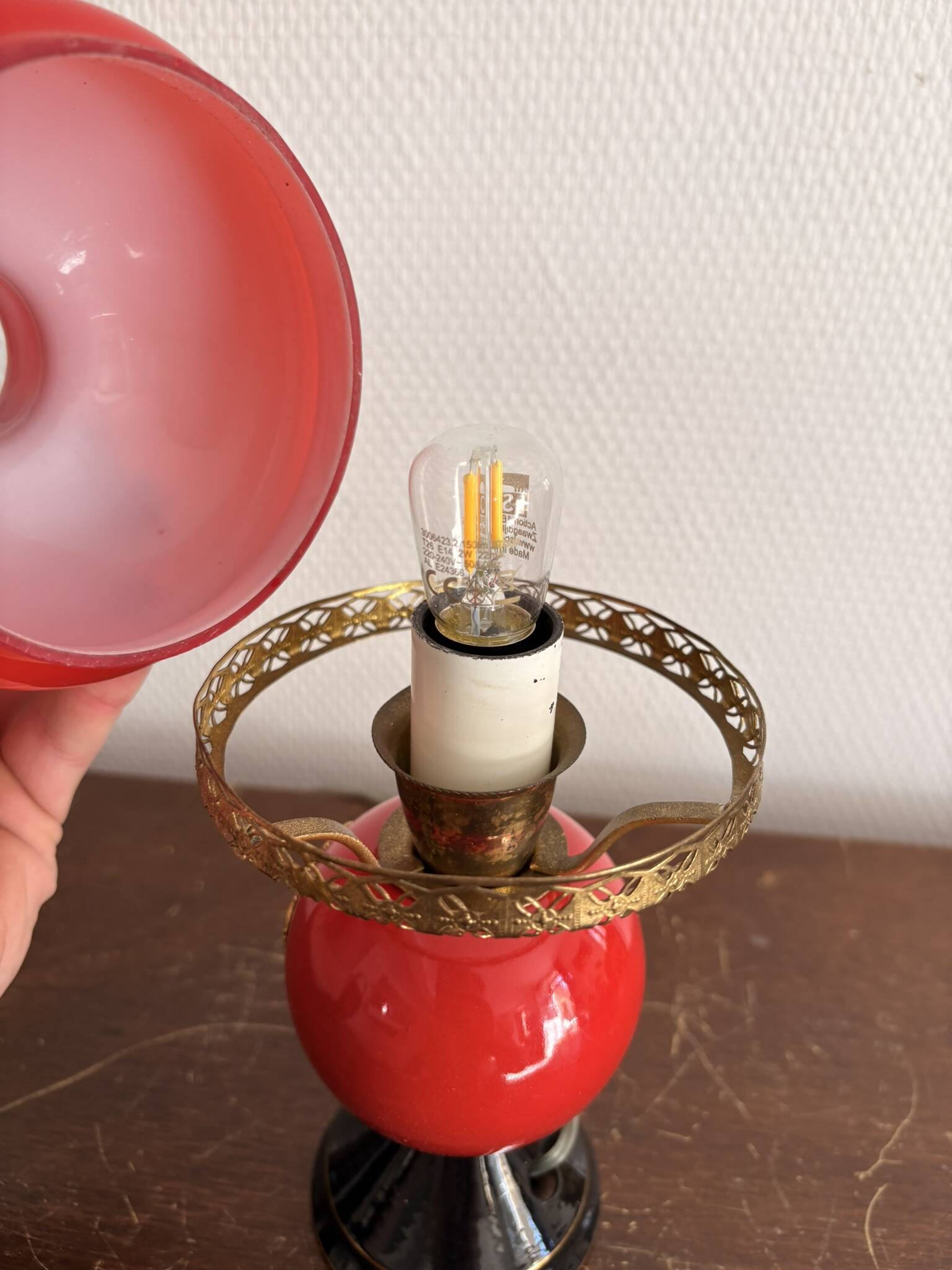 Opaline Table Lamp Florence Italy Fiorentine Vintage 1960 Napoléon III