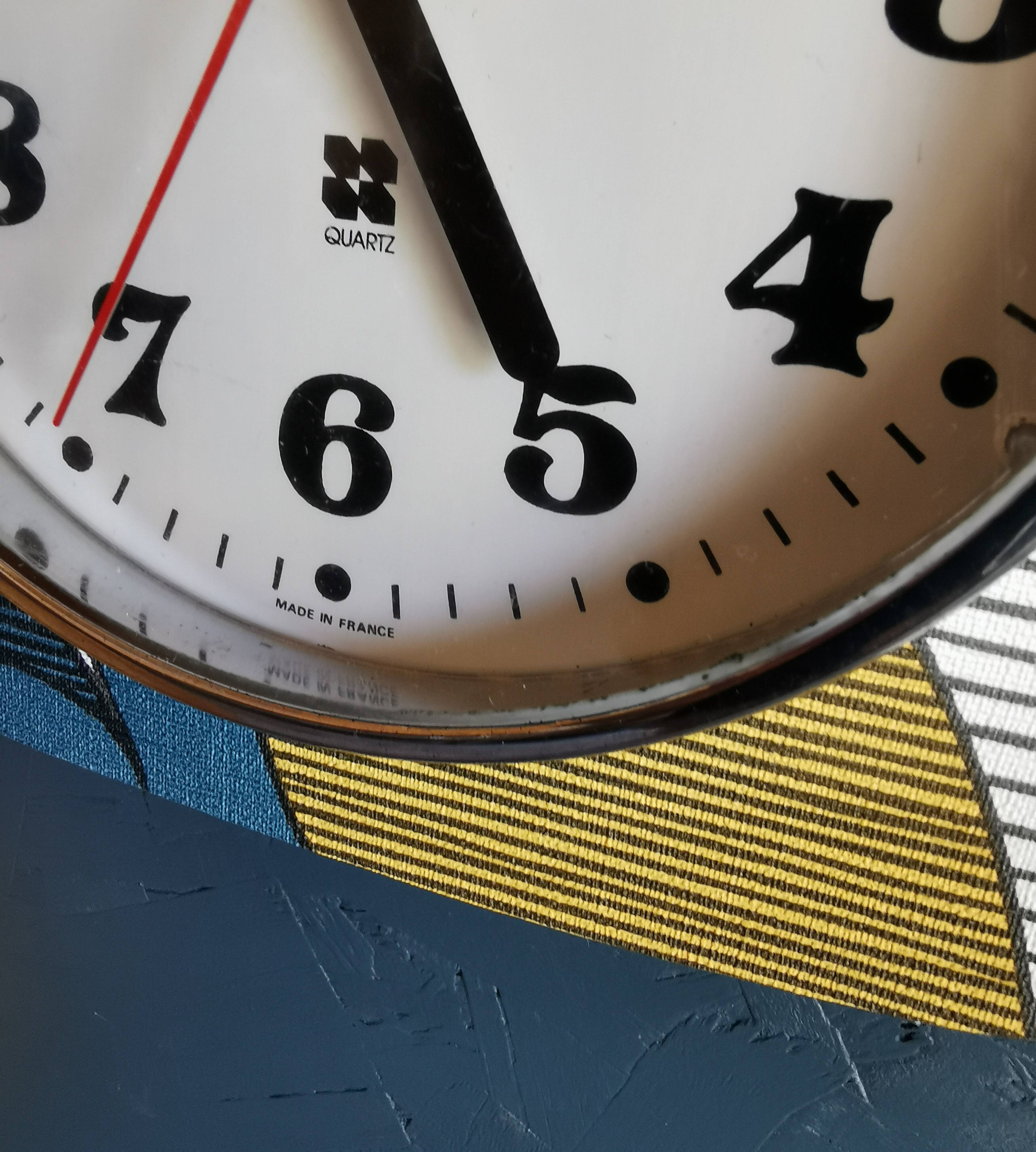 Clock wall clock formica silent square "Star blue white ochre"