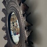 Vintage leather mirror