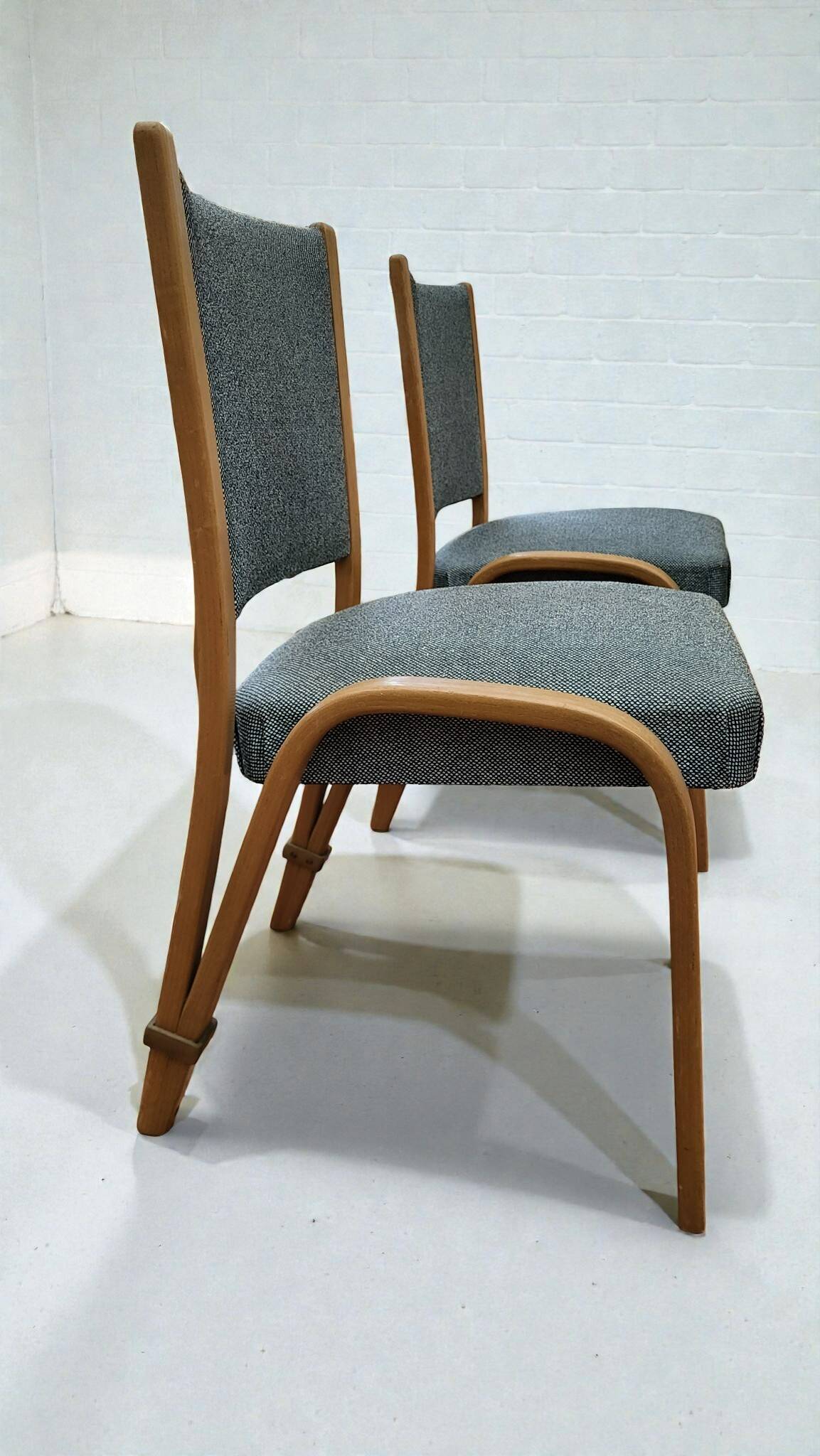4 Bow wood chairs, Steiner edition, 1950