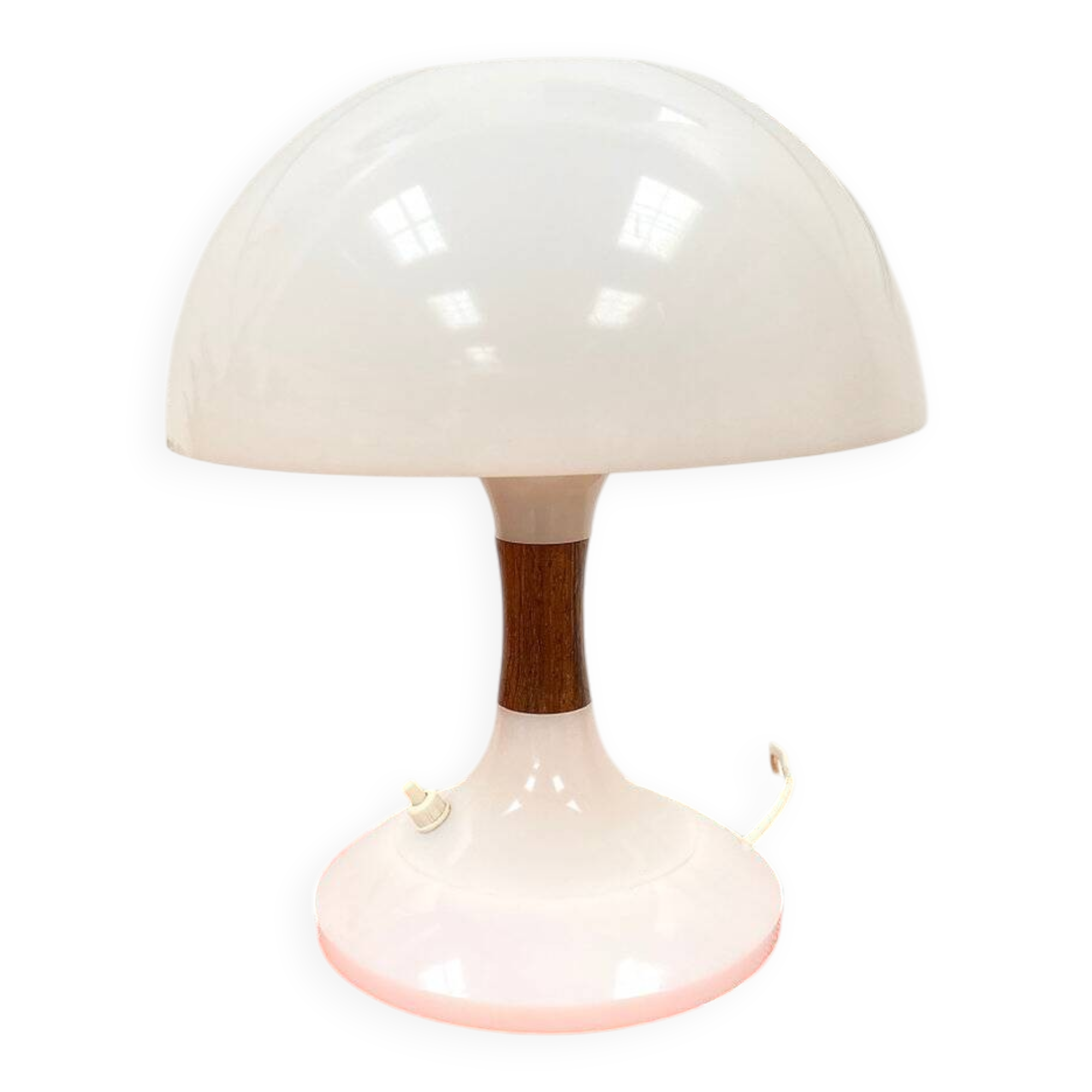 Lampe à poser blanche champignon vintage