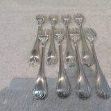 8 silver-plated cake forks by Christofle Malmaison Empire