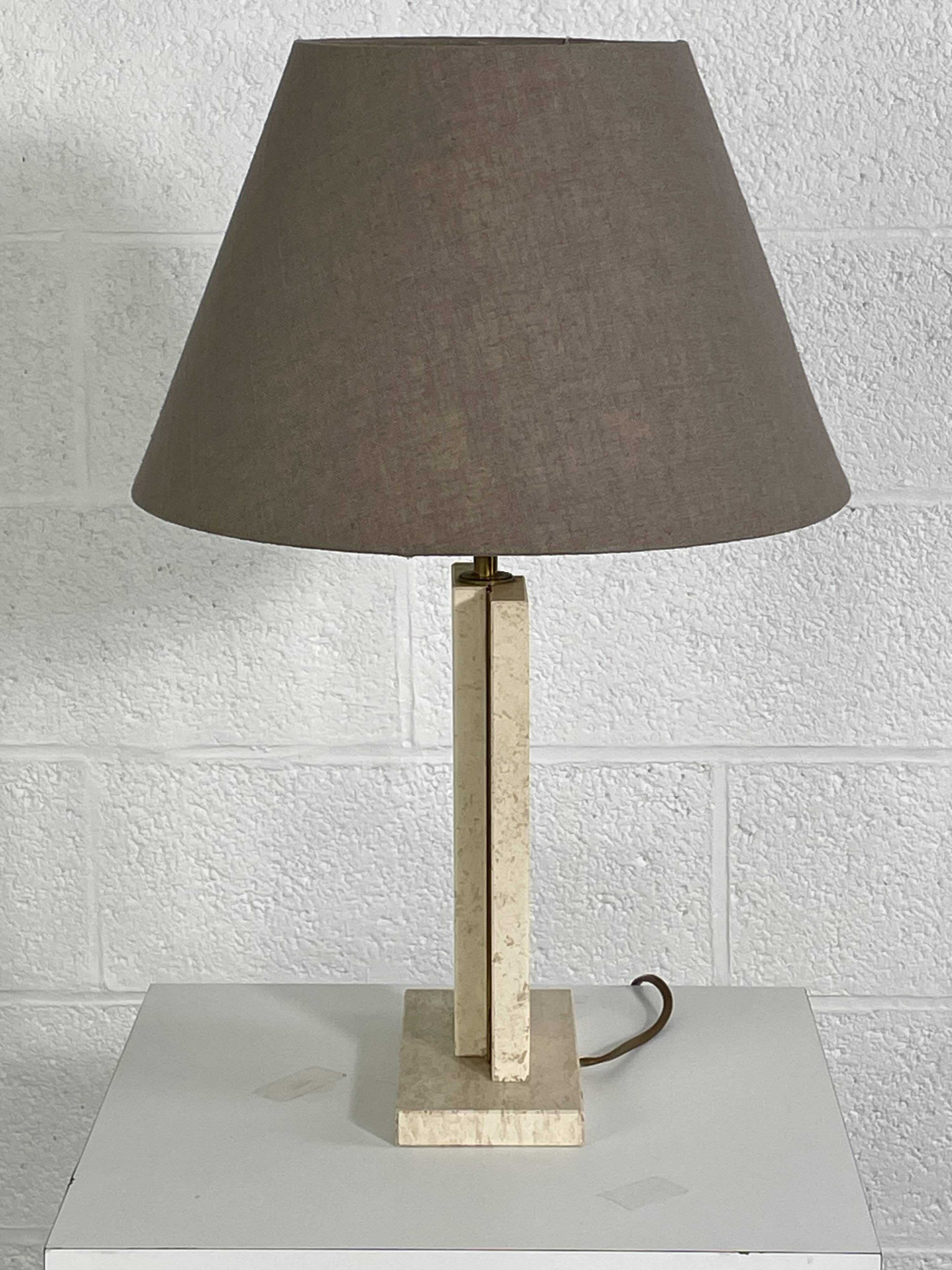 vintage marble and brass lamp