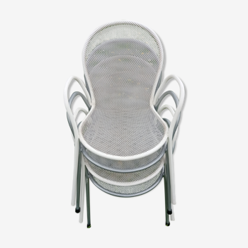 Série de 4 fauteuils italiens de jardin emu