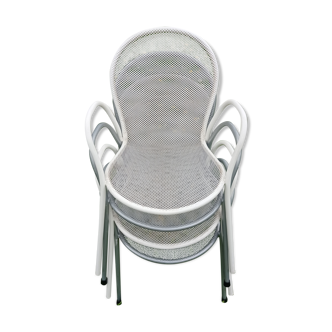 Série de 4 fauteuils italiens de jardin emu