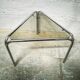 Vintage side table in metal and smoked glass