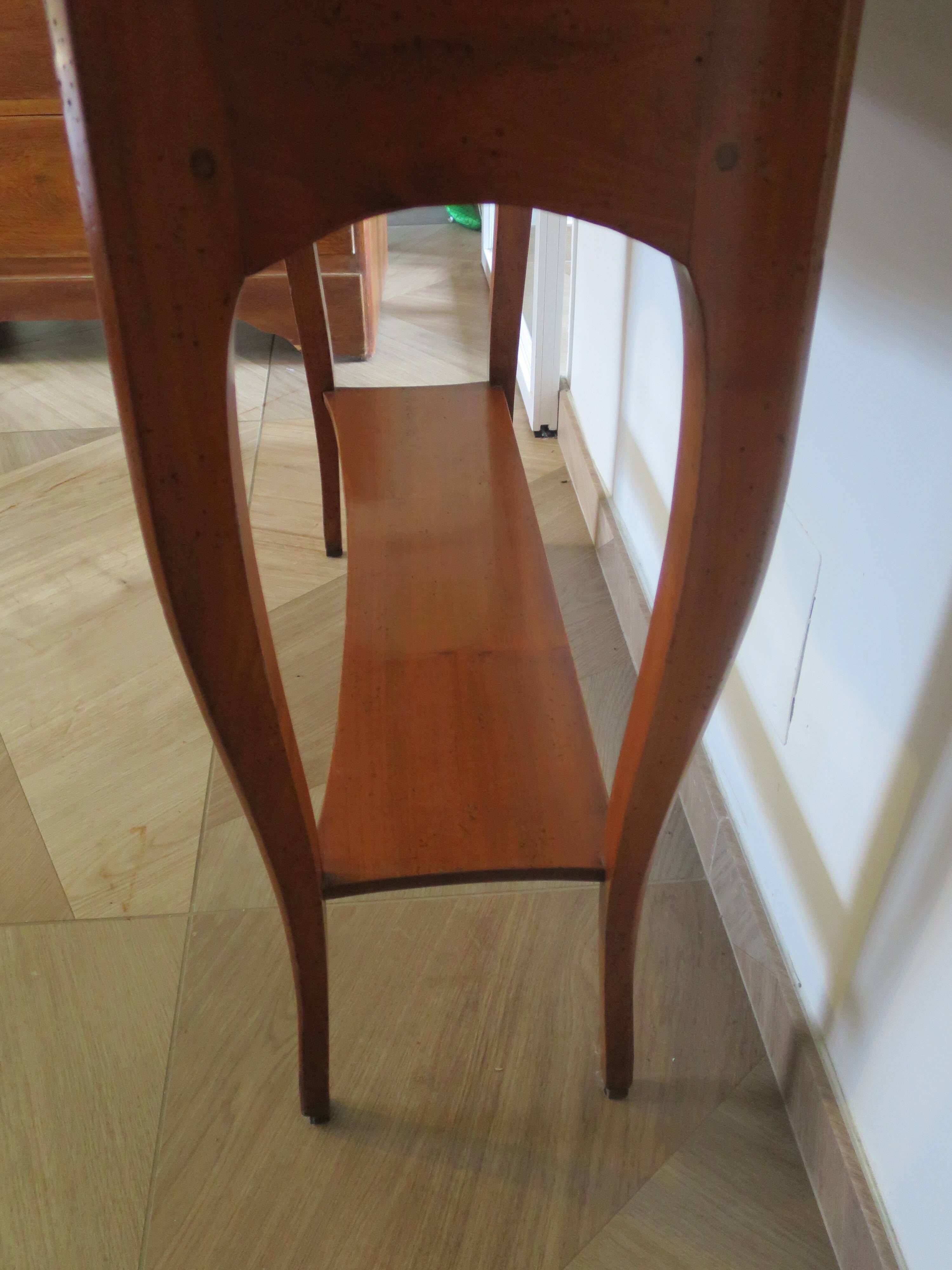 Cherry console with 2 drawers - Louis XV style - cherry wood