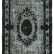 Handmade distressed oriental 1970s 196 cm x 303 cm black carpet