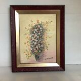 Declercq flowers oil painting frame on canvas