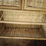 Rattan wall shelf