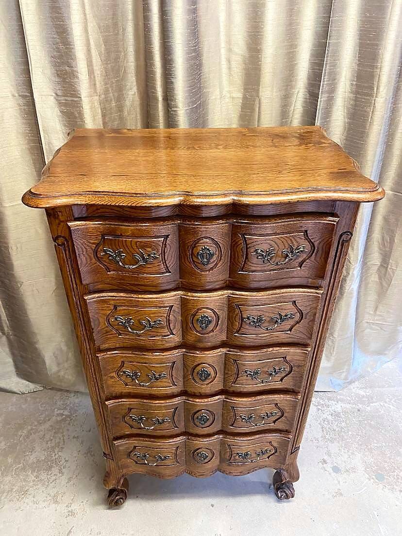 Louis XV style solid oak chiffonier