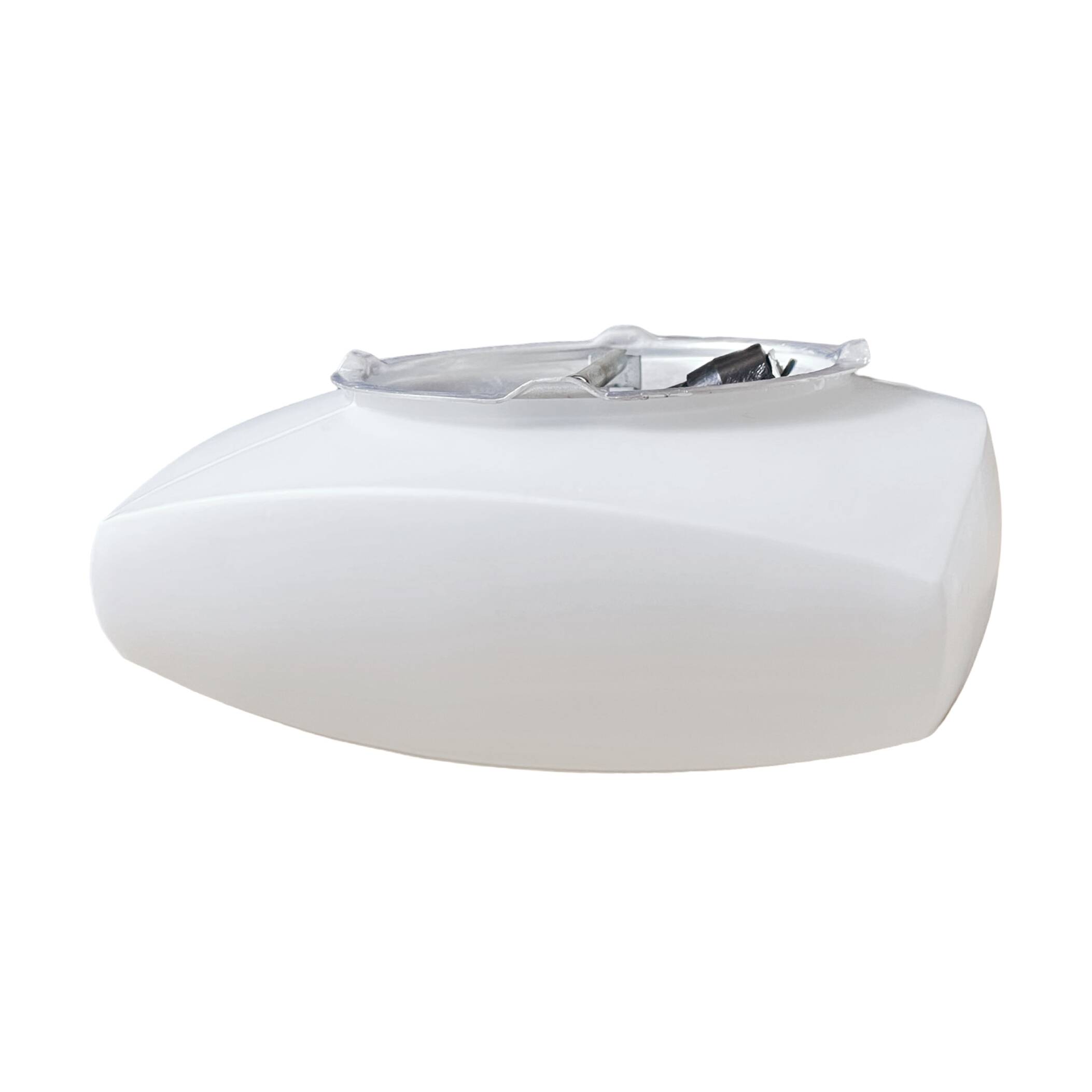 White glass ceiling lamp Kamenický Šenov, Czechoslovakia 1970s