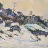Paysage de neige impressionniste