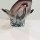Murano style blown glass fruit bowl in purple with blue highlights - this