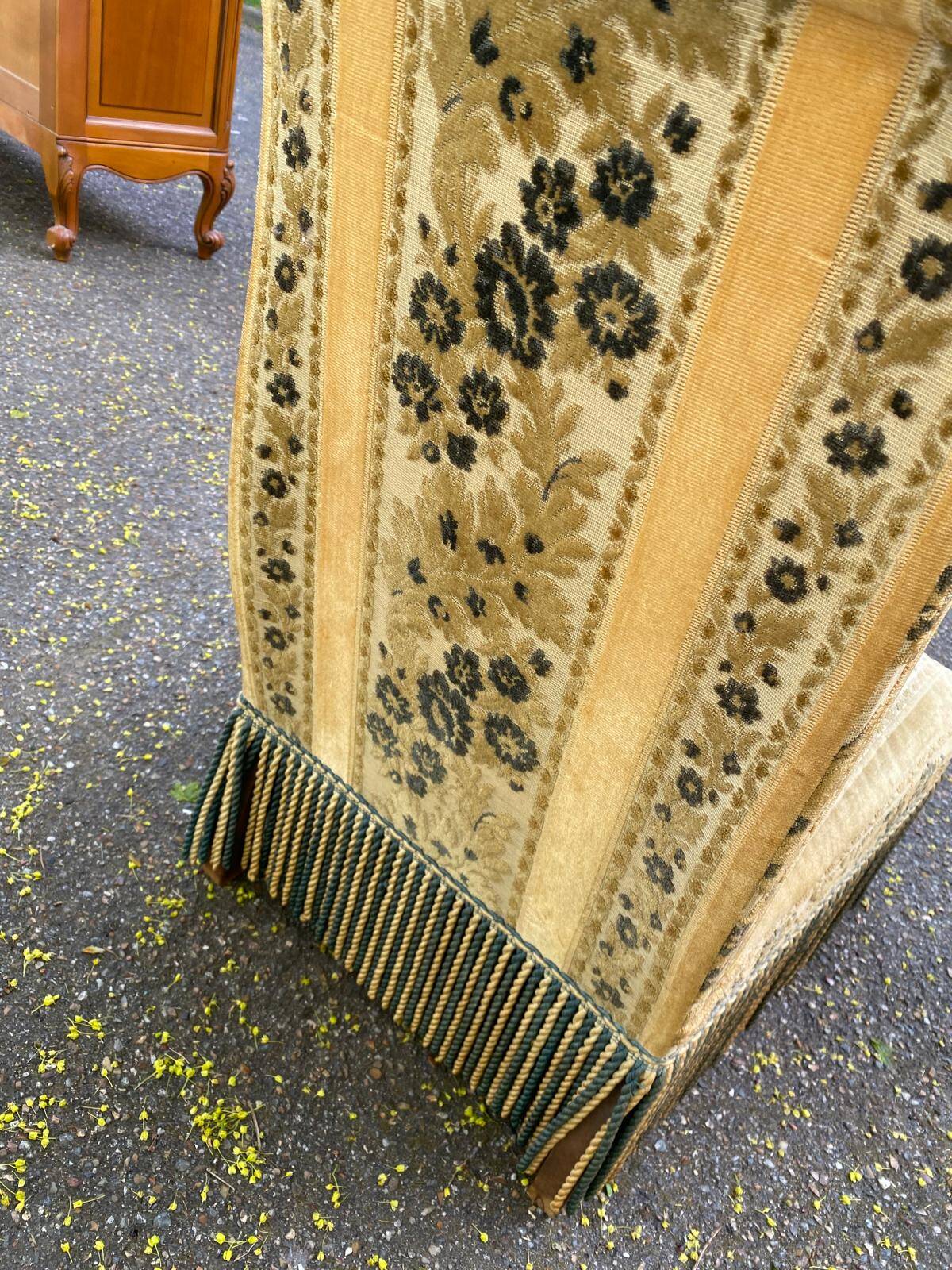 Chauffeuse vintage Napoléon velours beige