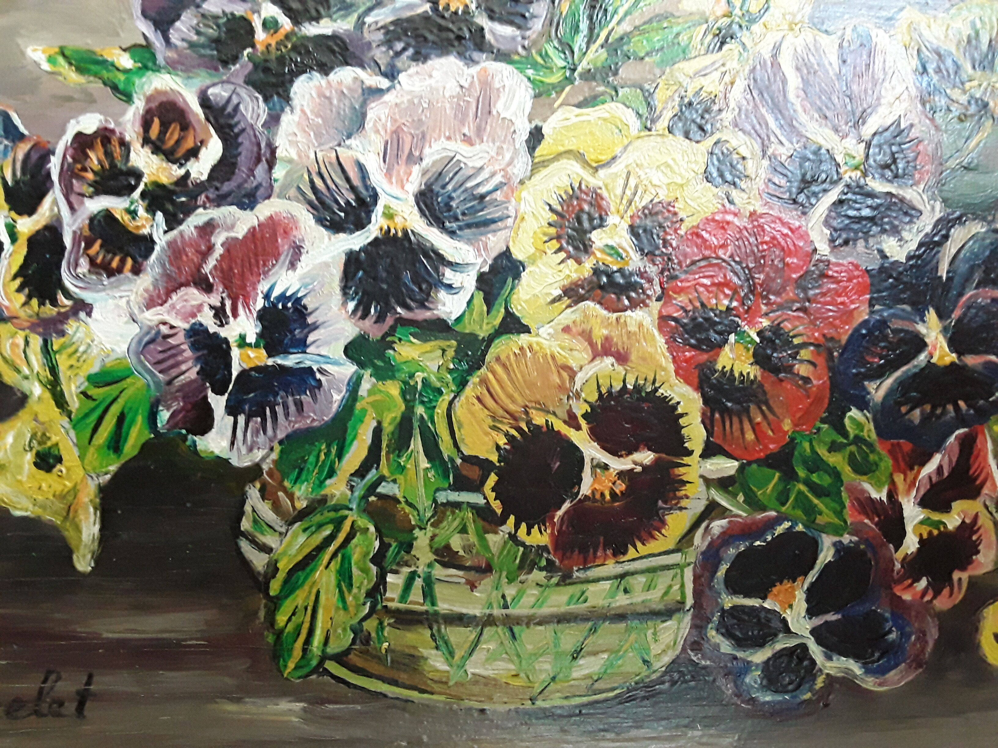 Oil painting on vintage wood