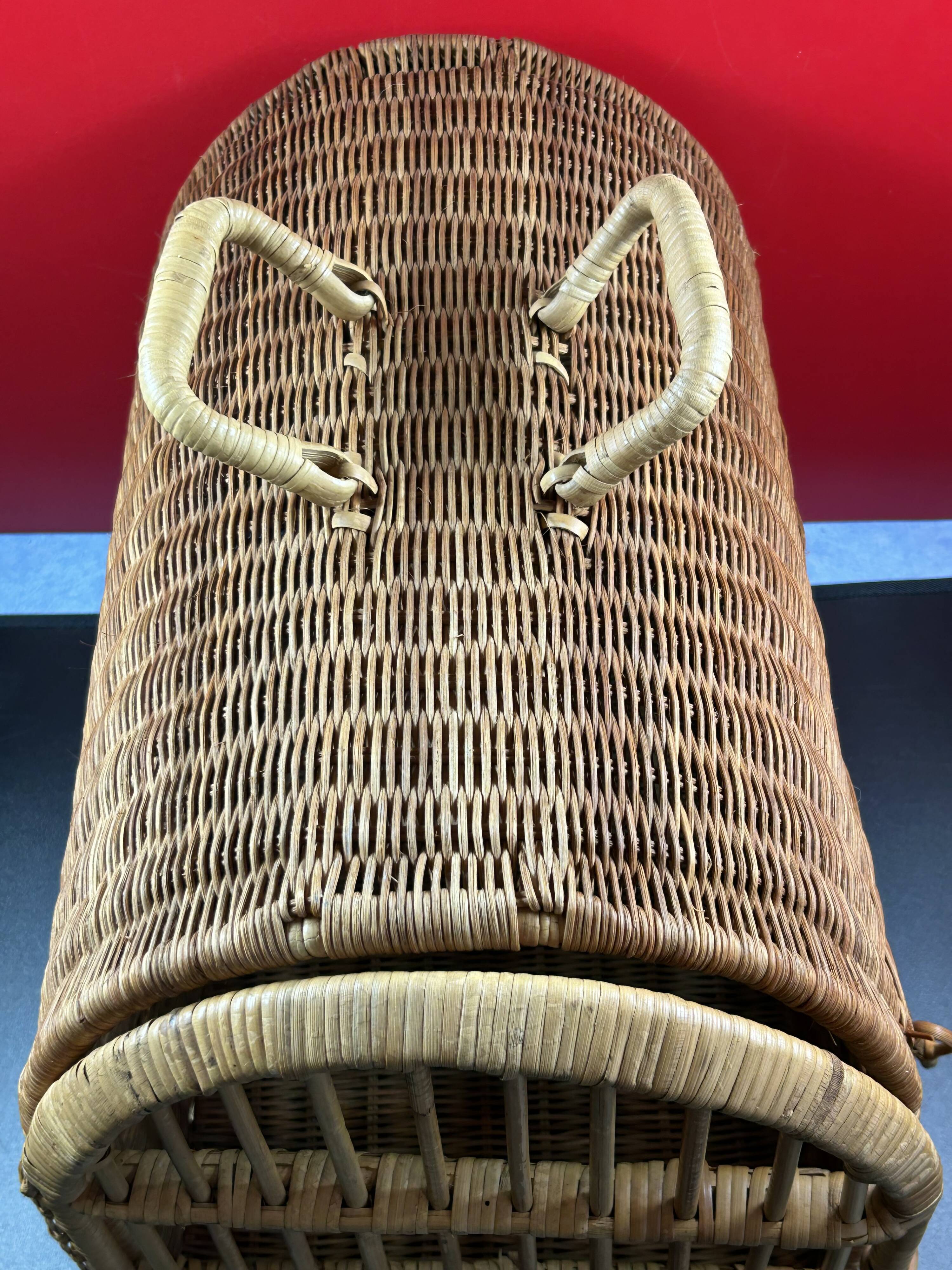 Panier cage osier/rotin de transport voyage pour chat, animaux