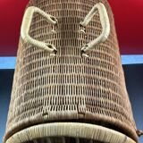 Panier cage osier/rotin de transport voyage pour chat, animaux