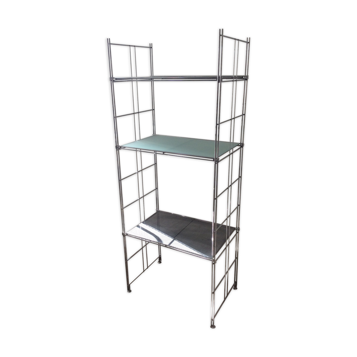 Vintage stainless steel shelf from the 70s