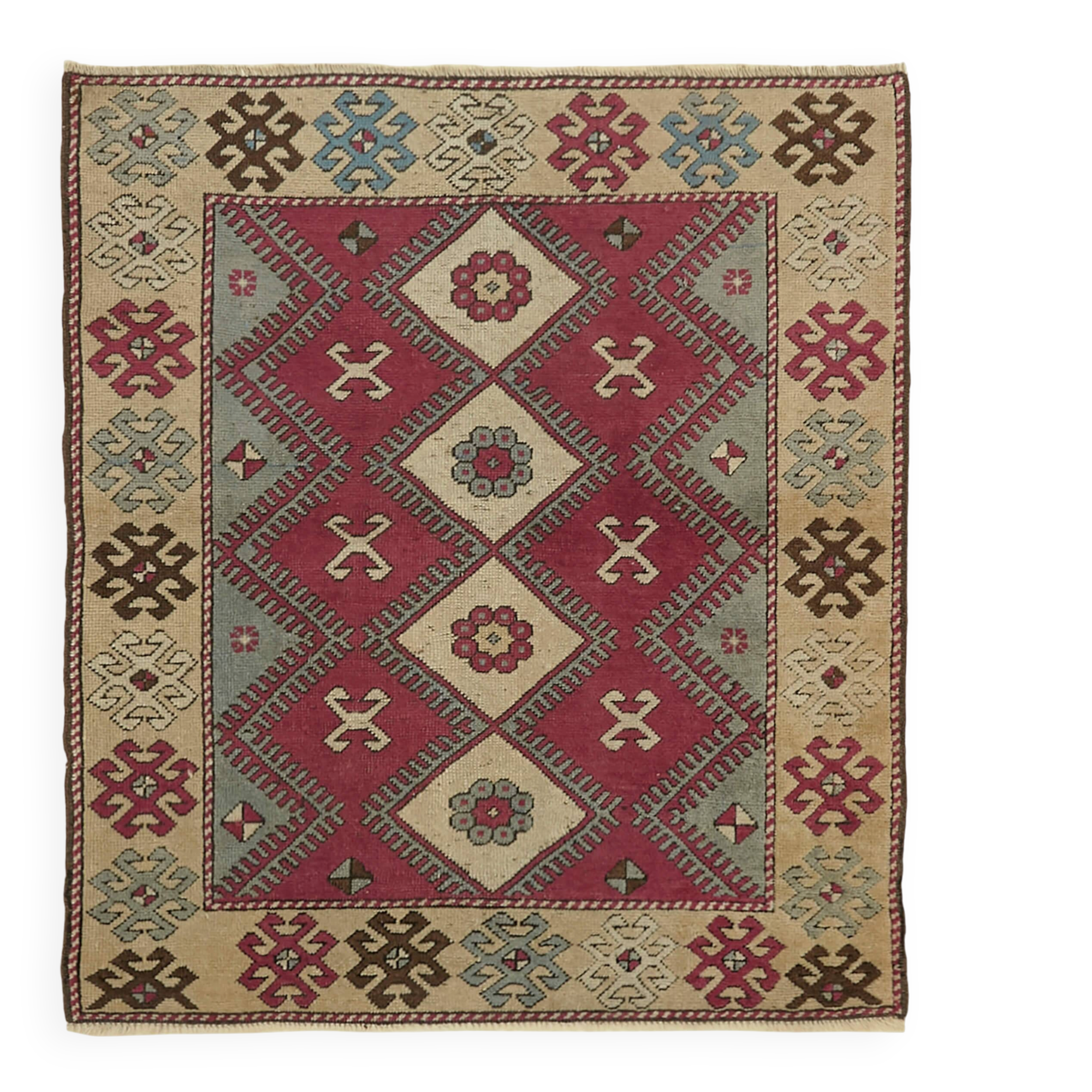 Turkish Vintage Anatolian Rug 106 cm x 120 cm