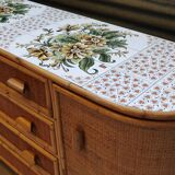 Rattan sideboard, year 70