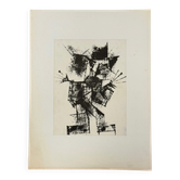 Modern composition drawing 1970 by François de Chabot